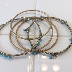 Set of 5 - Turquoise Enamel Bollywood Bracelets